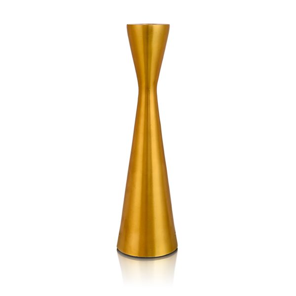 Damru Taper Candle Holder – Gold (L)