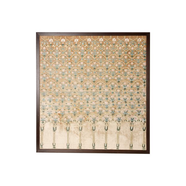 Vanity Handmade Embroidered Wall Hanging Gold & Green Art Decor