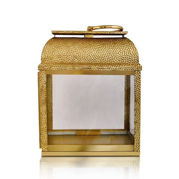 Hammered Gold Rectangular Lantern Candleware