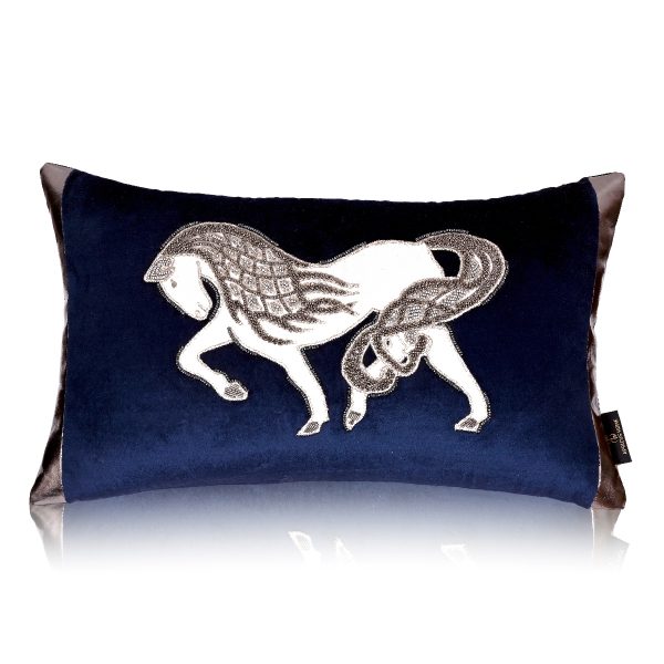 Stallion Handmade Embroidery Cushion Cover