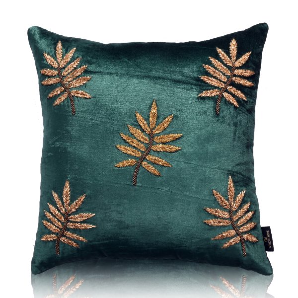 Jari Leafs Handmade Embroidery Cushion Cover