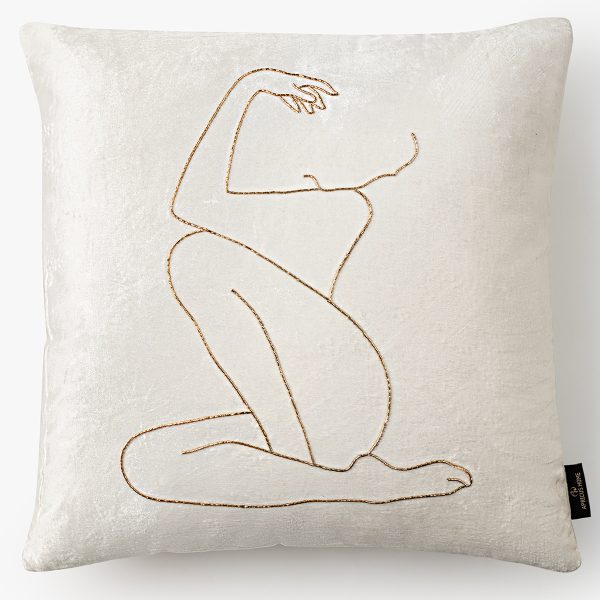 Abstract design Embroidered and line cushion