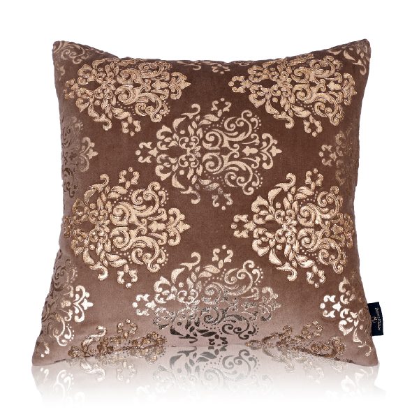 Oriental Foil Print Embroidery Cushion Cover