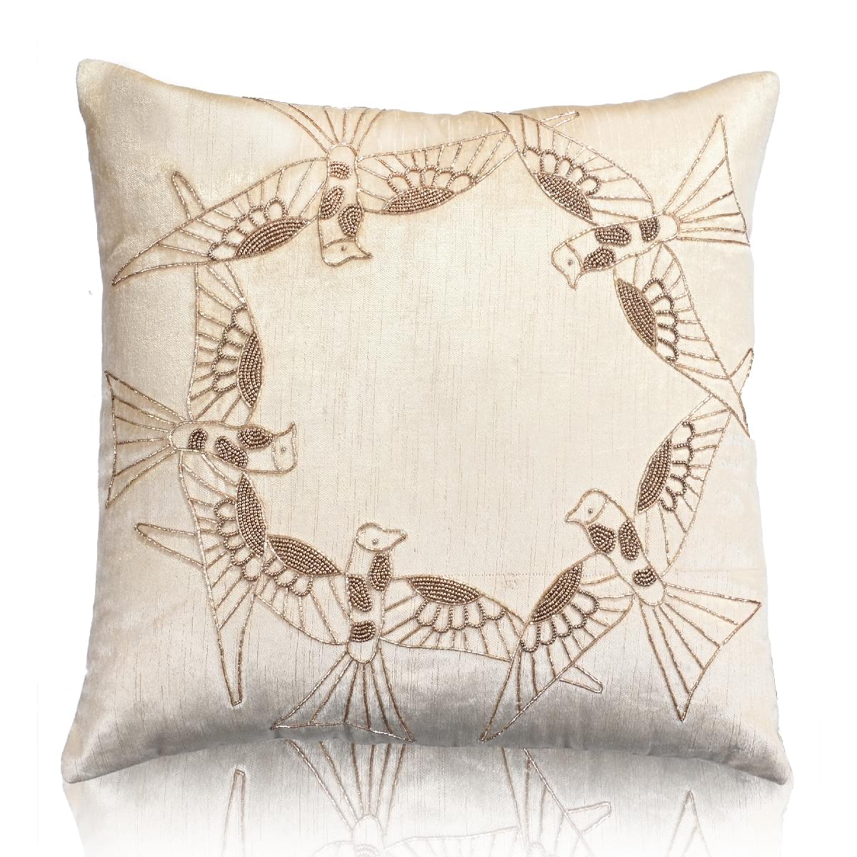 Unity Bird Hand Embroidery Cushion Cover
