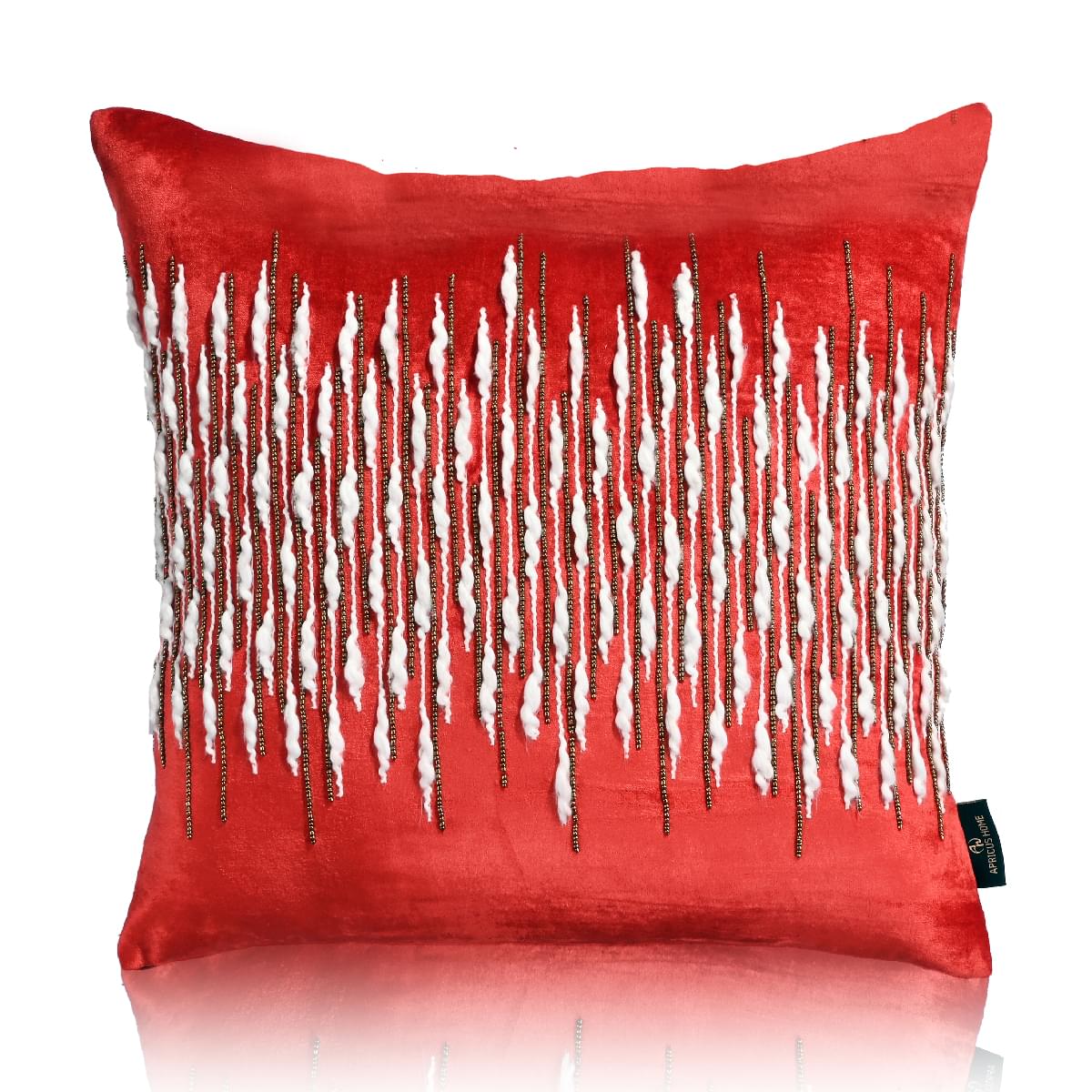 Red Electric Hand Embroidery Cushion Cover